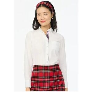 J. Crew Tartan placket jeweled button-up cotton poplin shirt in signature fit